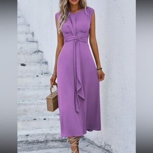 Luxe classic tie front A-lime dress